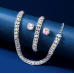 Women's Silver Color Fashion Wedding Jewelry Luxury Crystal Pearl Necklace/Earrings/Bracelet Ladies Jewelry Sets for Bridal - 794677171978