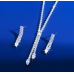 Women's Silver Fashion Wedding Jewelry Luxury Crystal Pearl Necklace/Earrings Ladies Jewelry Sets for Bridal - 794677171957