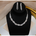 Women's Silver Fashion Wedding Jewelry Luxury Crystal Pearl Necklace/Earrings Ladies Jewelry Sets for Bridal - 794677171959