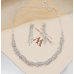 Women's Silver Fashion Wedding Jewelry Luxury Crystal Pearl Necklace/Earrings Ladies Jewelry Sets for Bridal - 794677171959