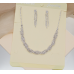 Women's Silver Fashion Wedding Jewelry Luxury Crystal Pearl Necklace/Earrings Ladies Jewelry Sets for Bridal - 794677171959