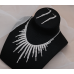 Women's Silver Fashion Wedding Jewelry Luxury Crystal Pearl Necklace/Earrings Ladies Jewelry Sets for Bridal - 794677171961