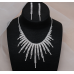 Women's Silver Fashion Wedding Jewelry Luxury Crystal Pearl Necklace/Earrings Ladies Jewelry Sets for Bridal - 794677171961
