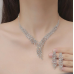 Women's Silver Fashion Wedding Jewelry Luxury Crystal Pearl Necklace/Earrings Ladies Jewelry Sets for Bridal - 794677171962