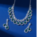 Women's Green Fashion Wedding Jewelry Luxury Crystal Pearl Necklace/Earrings Ladies Jewelry Sets for Bridal - 794677171965