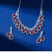 Women's Red Fashion Wedding Jewelry Luxury Crystal Pearl Necklace/Earrings Ladies Jewelry Sets for Bridal - 794677171962