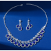Women's Blue Fashion Wedding Jewelry Luxury Crystal Pearl Necklace/Earrings Ladies Jewelry Sets for Bridal - 794677171963