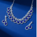 Women's Blue Fashion Wedding Jewelry Luxury Crystal Pearl Necklace/Earrings Ladies Jewelry Sets for Bridal - 794677171963