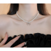 Women's Silver Fashion White Pearl Butterfly Wedding Jewelry Luxury Crystal Pearl Necklace/Earrings Ladies Jewelry Sets for Bridal - 794677171964