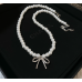 Women's Silver Fashion White Pearl Butterfly Wedding Jewelry Luxury Crystal Pearl Necklace/Earrings Ladies Jewelry Sets for Bridal - 794677171964
