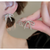 Women's Silver Fashion White Pearl Butterfly Wedding Jewelry Luxury Crystal Pearl Necklace/Earrings Ladies Jewelry Sets for Bridal - 794677171964
