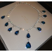 Women's Blue Fashion Wedding Jewelry Luxury Crystal Pearl Necklace/Earrings Ladies Jewelry Sets for Bridal - 794677171962
