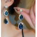 Women's Blue Fashion Wedding Jewelry Luxury Crystal Pearl Necklace/Earrings Ladies Jewelry Sets for Bridal - 794677171962