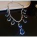 Women's Blue Fashion Wedding Jewelry Luxury Crystal Pearl Necklace/Earrings Ladies Jewelry Sets for Bridal - 794677171962