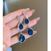 Women's Blue Fashion Wedding Jewelry Luxury Crystal Pearl Necklace/Earrings Ladies Jewelry Sets for Bridal - 794677171962