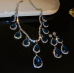 Women's Blue Fashion Wedding Jewelry Luxury Crystal Pearl Necklace/Earrings Ladies Jewelry Sets for Bridal - 794677171962