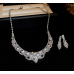 Women's White Fashion Wedding Jewelry Luxury Crystal Pearl Necklace/Earrings Ladies Jewelry Sets for Bridal - 794677171963