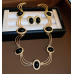 Women's Gold Oval Fashion Wedding Jewelry Luxury Crystal Pearl Necklace/Earrings/Bracelet Ladies Jewelry Sets for Bridal - 794677171964