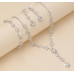 Women's Silver Color Fashion Wedding Jewelry Luxury Crystal Pearl Necklace/Earrings/Bracelet Ladies Jewelry Sets for Bridal - 794677171969