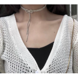 New Shiny Butterfly Necklace Ladies Exquisite Double Layer Clavicle Chain Necklace Jewelry for Ladies Gift