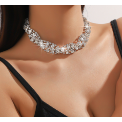 New Shiny Silver  Necklace Ladies Exquisite Clavicle Chain Necklace Jewelry for Ladies Gift