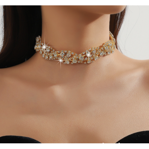 New Shiny Gold Necklace Ladies Exquisite Clavicle Chain Necklace Jewelry for Ladies Gift - 794677171994