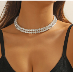 New Shiny Necklace Ladies Exquisite Double Layer Clavicle Chain Necklace Jewelry for Ladies Gift