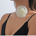 Gothic White Rose Flower Clavicle Chain Necklace for Women Adjustable Sexy Choker Mariage Jewelry Gift Fashion Accessories - 794677171998