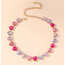 New Shiny Multicolor Heart Necklace Ladies Exquisite Clavicle Chain Necklace Jewelry for Ladies Gift - 794677172000