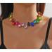 New Shiny Multicolor Heart Necklace Ladies Exquisite Clavicle Chain Necklace Jewelry for Ladies Gift - 794677172004