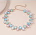New Shiny Blue Heart Necklace Ladies Exquisite Clavicle Chain Necklace Jewelry for Ladies Gift - 794677172005