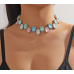 New Shiny Blue Heart Necklace Ladies Exquisite Clavicle Chain Necklace Jewelry for Ladies Gift - 794677172005