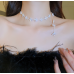 New Shiny Silver Flower Necklace Ladies Exquisite Clavicle Chain Necklace Jewelry for Ladies Gift - 794677172006