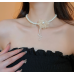 New White Pearl Flower Necklace Tassel Ladies Exquisite Clavicle Chain Necklace Jewelry for Ladies Gift - 794677172007-1