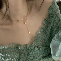 New Gold Star Necklace Double Tassel Ladies Exquisite Clavicle Chain Necklace Jewelry for Ladies Gift