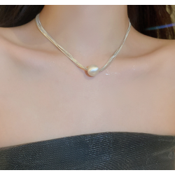 New Silver Round Necklace Ladies Exquisite Clavicle Chain Necklace Jewelry for Ladies Gift