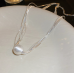 New Silver Round Necklace Ladies Exquisite Clavicle Chain Necklace Jewelry for Ladies Gift - 794677172009