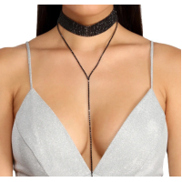 New Black Shiny Five Necklace Ladies Exquisite Double Layer Clavicle Chain Necklace Jewelry for Ladies Gift