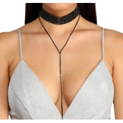 New Black Shiny Five Necklace Ladies Exquisite Double Layer Clavicle Chain Necklace Jewelry for Ladies Gift
