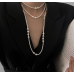 New White Pearl Three Layer Necklace Ladies Exquisite Clavicle Chain Necklace Jewelry for Ladies Gift - 794677172012