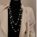 New White Pearl Two Layer Necklace Ladies Exquisite Clavicle Chain Necklace Jewelry for Ladies Gift - 794677172013