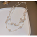 New White Pearl Two Layer Necklace Ladies Exquisite Clavicle Chain Necklace Jewelry for Ladies Gift - 794677172013
