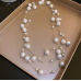 New White Pearl Two Layer Necklace Ladies Exquisite Clavicle Chain Necklace Jewelry for Ladies Gift - 794677172013