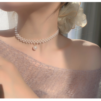 New White Pearl Three Layer Necklace Ladies Exquisite Clavicle Chain Necklace Jewelry for Ladies Gift