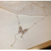 New White Pearl Butterfly Necklace Ladies Exquisite Clavicle Chain Necklace Jewelry for Ladies Gift - 794677172015