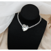 New Shiny Silver  Heart Necklace Ladies Exquisite Clavicle Chain Necklace Jewelry for Ladies Gift - 794677171987