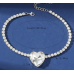 New Shiny Silver  Heart Necklace Ladies Exquisite Clavicle Chain Necklace Jewelry for Ladies Gift - 794677171987