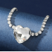 New Shiny Silver  Heart Necklace Ladies Exquisite Clavicle Chain Necklace Jewelry for Ladies Gift - 794677171987
