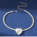 New Shiny Silver  Heart Necklace Ladies Exquisite Clavicle Chain Necklace Jewelry for Ladies Gift - 794677171987