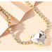 New Shiny Gold  Heart Necklace Ladies Exquisite Clavicle Chain Necklace Jewelry for Ladies Gift - 794677171988